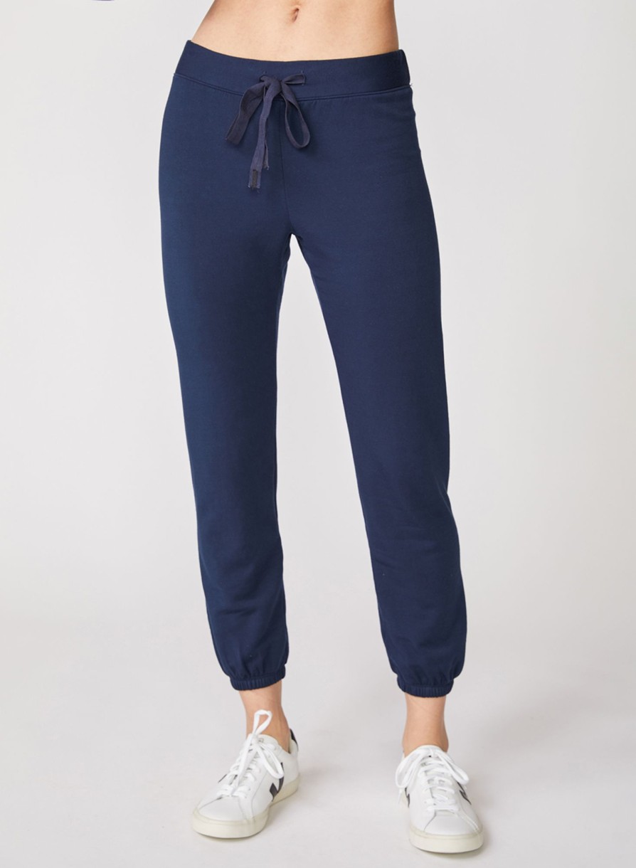 Bottoms | STATESIDE Softest Fleece Drawstring Sweatpant In New Navy