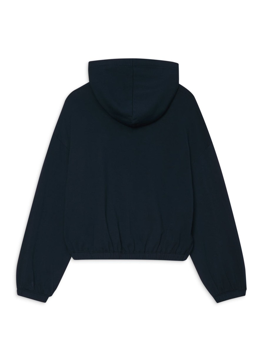 Sets | STATESIDE Softest Fleece Crop Zip Hoodie In New Navy