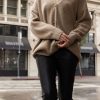 Fabric | STATESIDE Ribbed Cashmere Oversized Cardigan Sweater In Camel