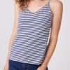 Fabric | STATESIDE Mini Navy Stripe V-Neck Cami In White