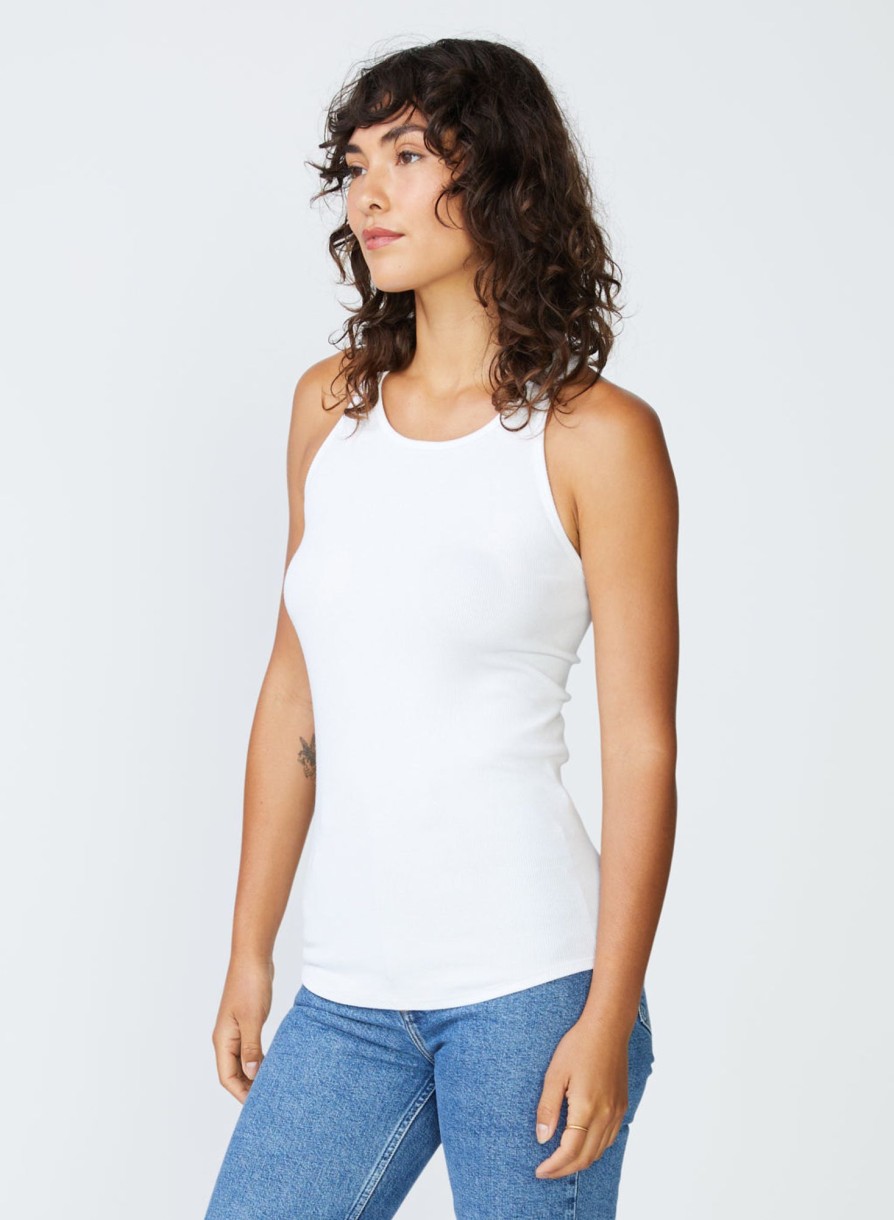 Essentials | STATESIDE Stateside 2X1 Racerback Tank Top In White