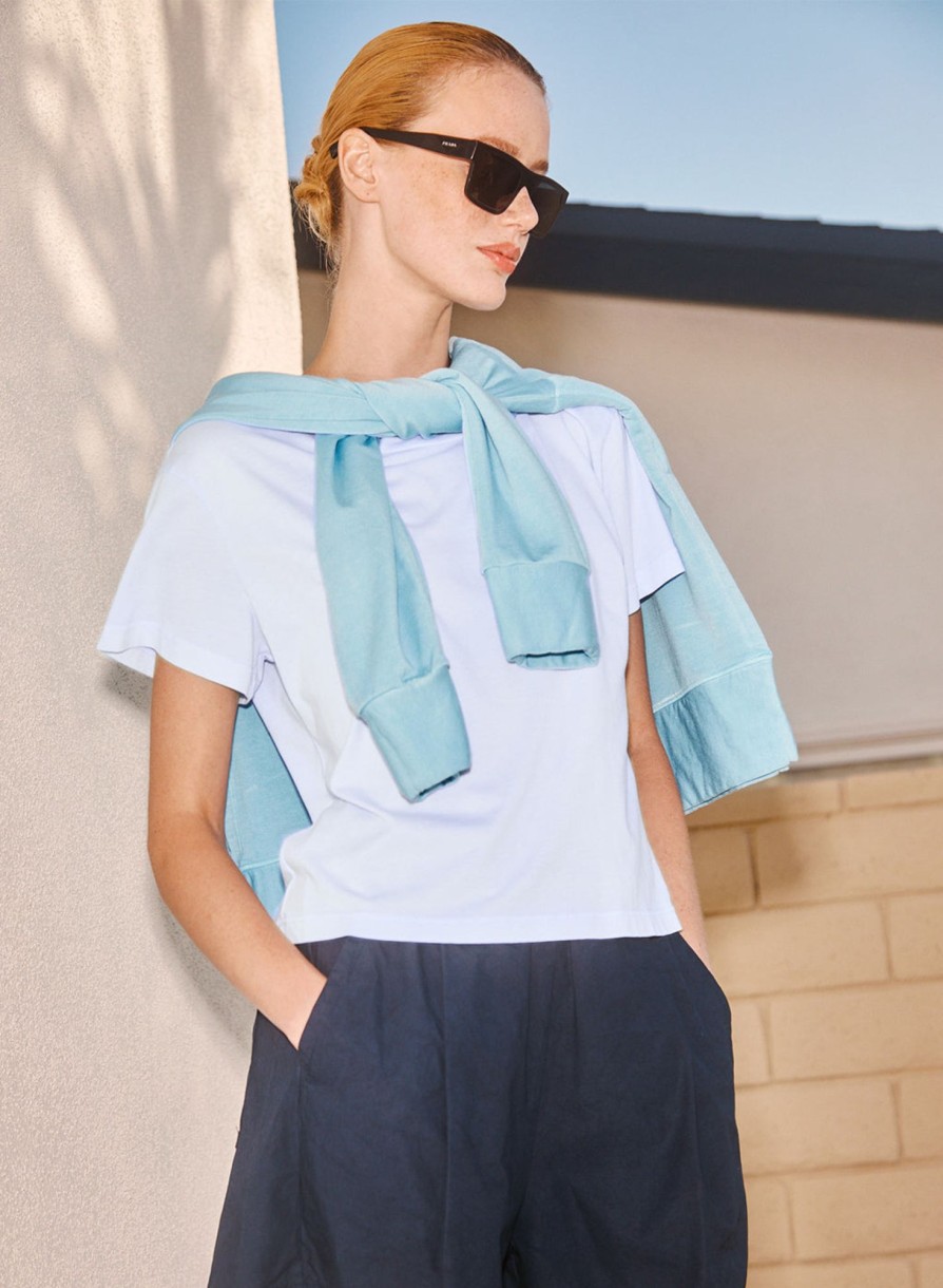 Tops | STATESIDE Cloud Jersey Short Sleeve Crew In Blue Sky