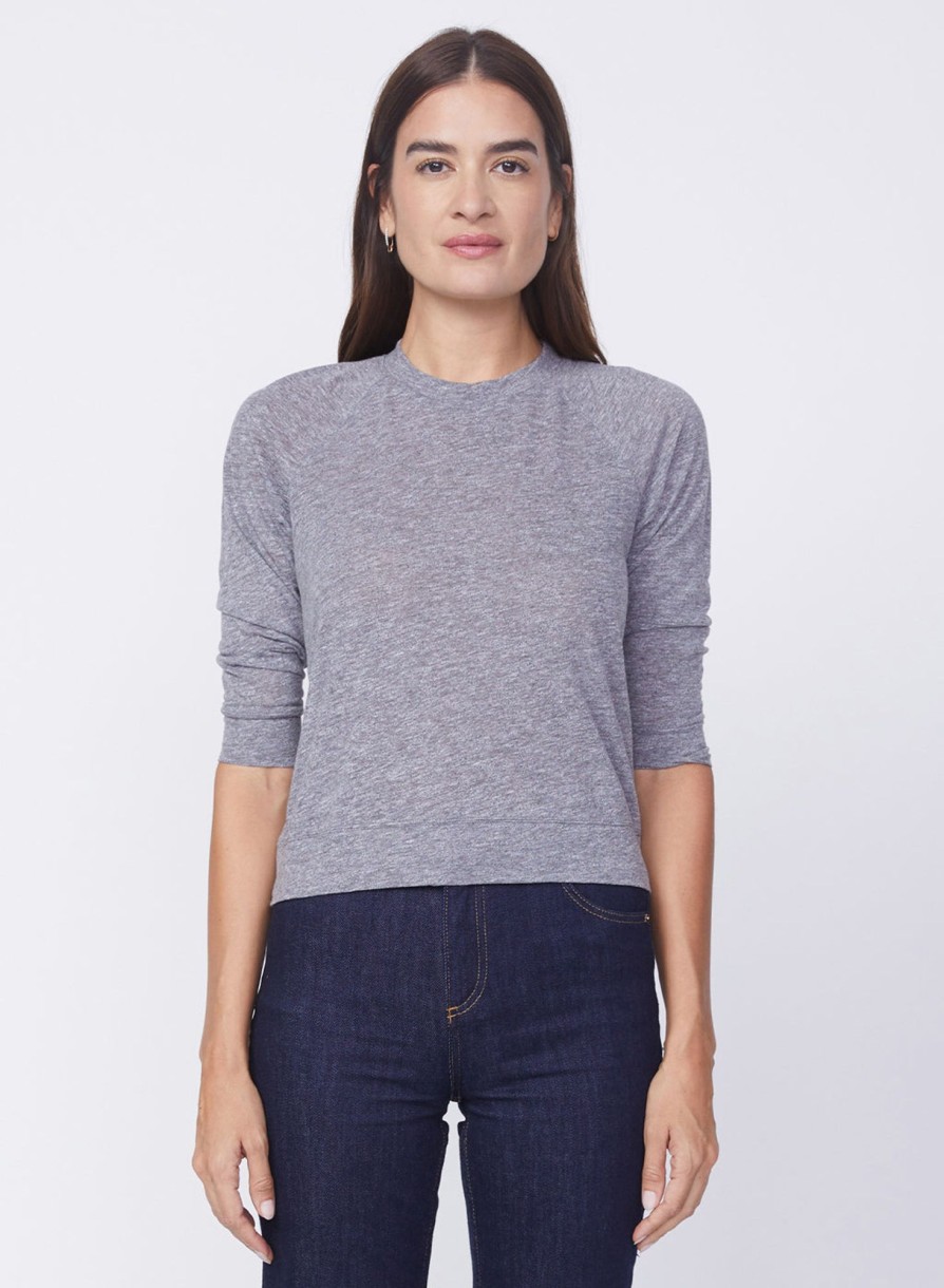 Tops | STATESIDE Triblend Sweatshirt Tee In Heather Grey