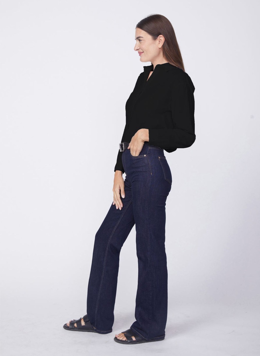 Tops | STATESIDE Voile Elastic Back Cropped Shirt In Black