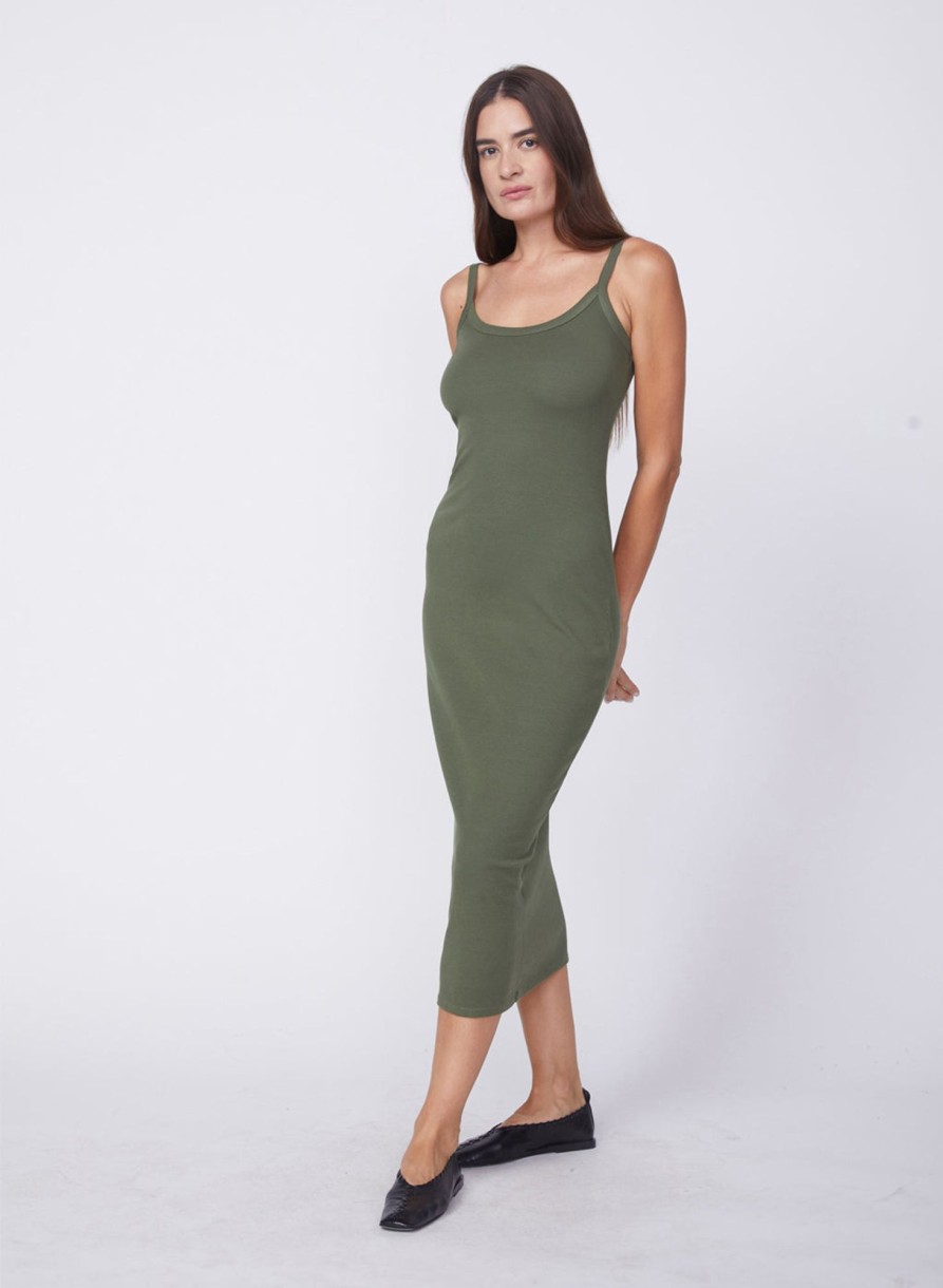 Fabric | STATESIDE 2X1 Rib Slip Dress In Seaweed