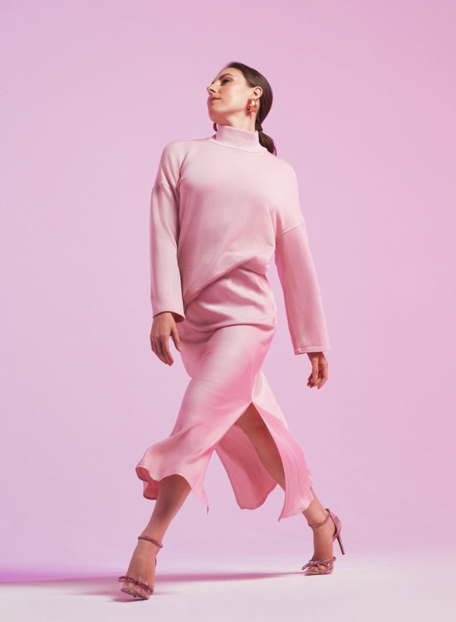 Sets | STATESIDE Softest Fleece Mock Neck Pullover In Ballet