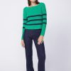 Fabric | STATESIDE Striped Raglan Pullover Sweater In Irish Crush