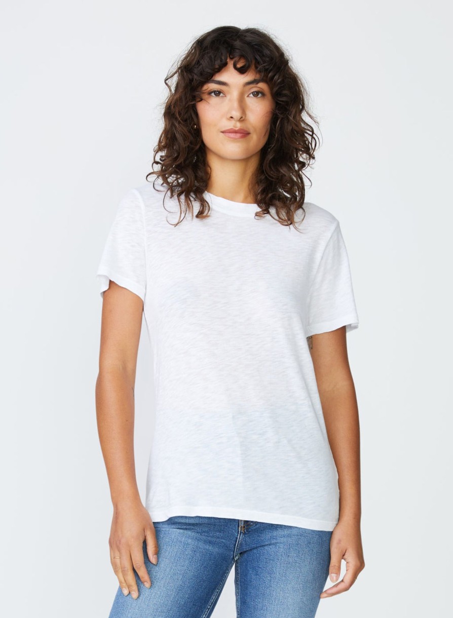 Fabric | STATESIDE Supima Slub Jersey Short Sleeve T-Shirt In White