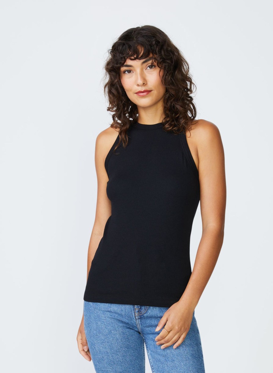 Fabric | STATESIDE Stateside 2X1 Rib High-Neck Tank In Black