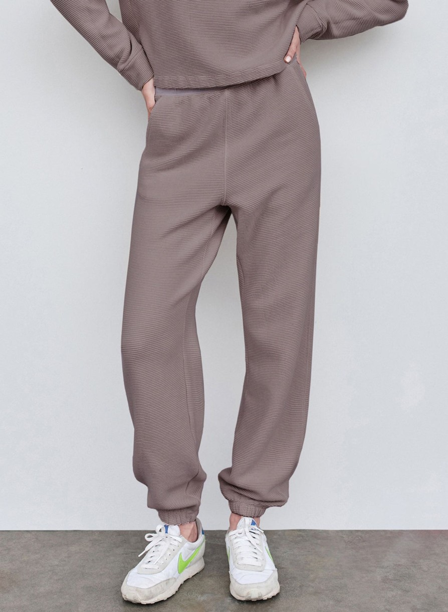 Sets | STATESIDE Horizontal Rib Sweatpant In Walnut