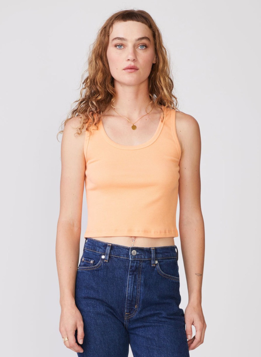 Fabric | STATESIDE Stateside 2X1 Rib Classic Tank In Cantaloupe