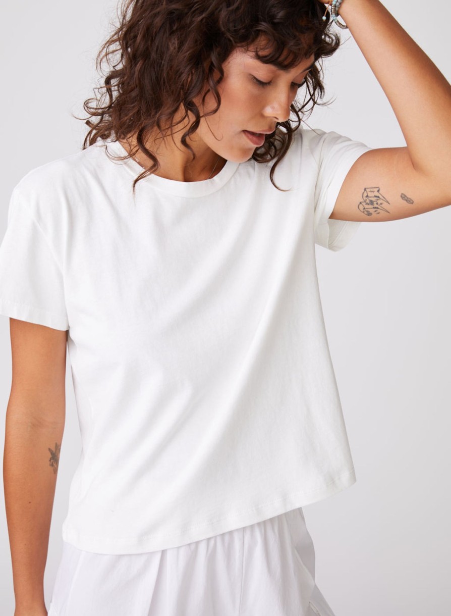 Fabric | STATESIDE Stateside Cloud Jersey Short Sleeve Crew In Paper