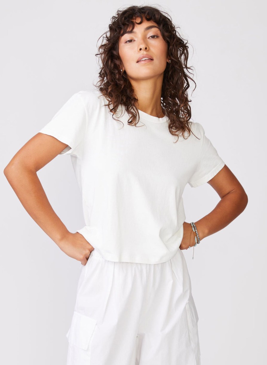 Fabric | STATESIDE Stateside Cloud Jersey Short Sleeve Crew In Paper