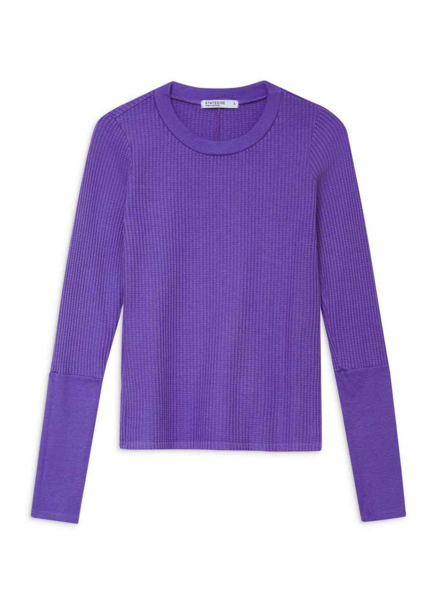 Fabric | STATESIDE Luxe Thermal Long Sleeve Scoop Neck In Iris