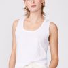 Fabric | STATESIDE Supima Slub Square Neck Tank In White