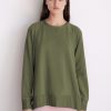 Essentials | STATESIDE Softest Fleece Raglan Side Slit Sweatshirt In Seaweed