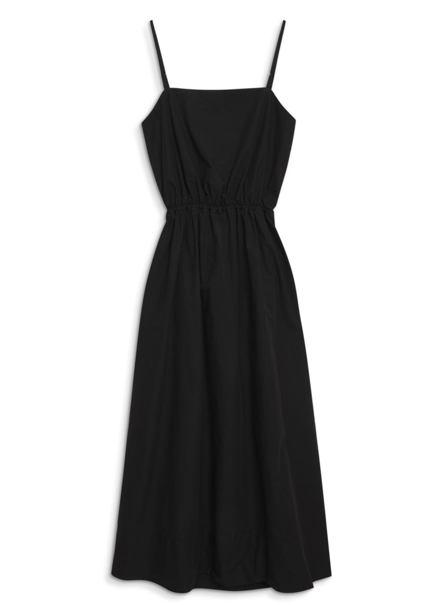 Dresses | STATESIDE Structured Poplin Open Back Midi Dress In Black