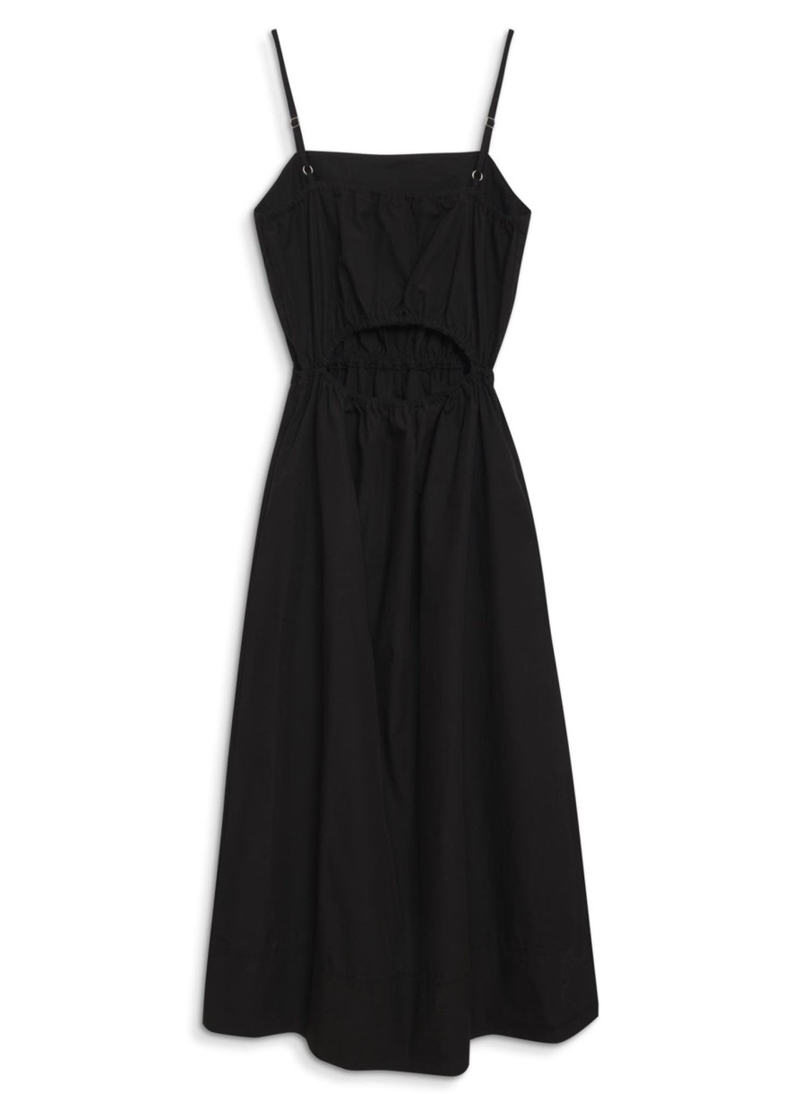 Dresses | STATESIDE Structured Poplin Open Back Midi Dress In Black