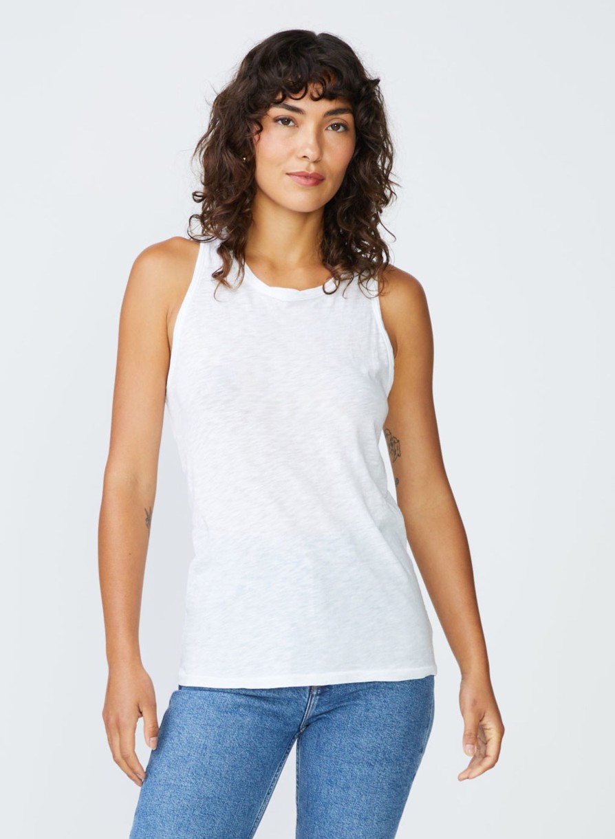 Tops | STATESIDE Supima Slub Jersey Racerback Tank Top In White