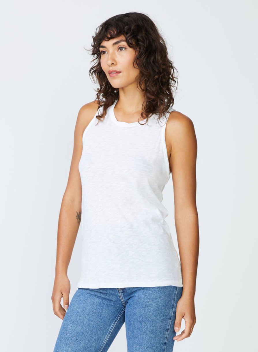 Tops | STATESIDE Supima Slub Jersey Racerback Tank Top In White