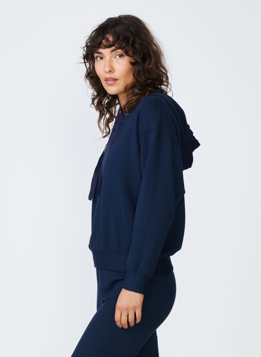 Fabric | STATESIDE Softest Fleece Hoodie In New Navy