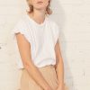 Sale | STATESIDE Supima Slub Bubble Hem Muscle Top In White