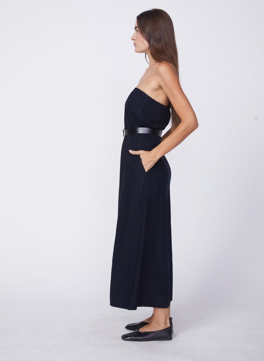 Dresses | STATESIDE Linen Column Maxi Dress In New Navy