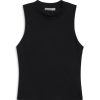 Tops | STATESIDE Supima Slub Sleeveless Mock Neck Top In Black