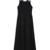 Fabric | STATESIDE Viscose Satin Mixed Media Cami Dress In Black