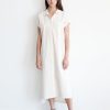 Dresses | STATESIDE Structured Poplin Rolled Sleeve Midi Shirt Dress In Cream