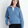 Sweaters | STATESIDE Stateside Cozy Cashmere Blend Johnny Collar Sweater In Denim