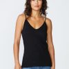 Essentials | STATESIDE Supima Slub Jersey V-Neck Cami In Black