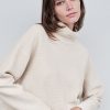 Tops | STATESIDE Horizontal Rib Mock Neck Pullover In Cream