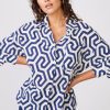 Tops | STATESIDE Geo Print Voile Oversized Shirt In New Navy