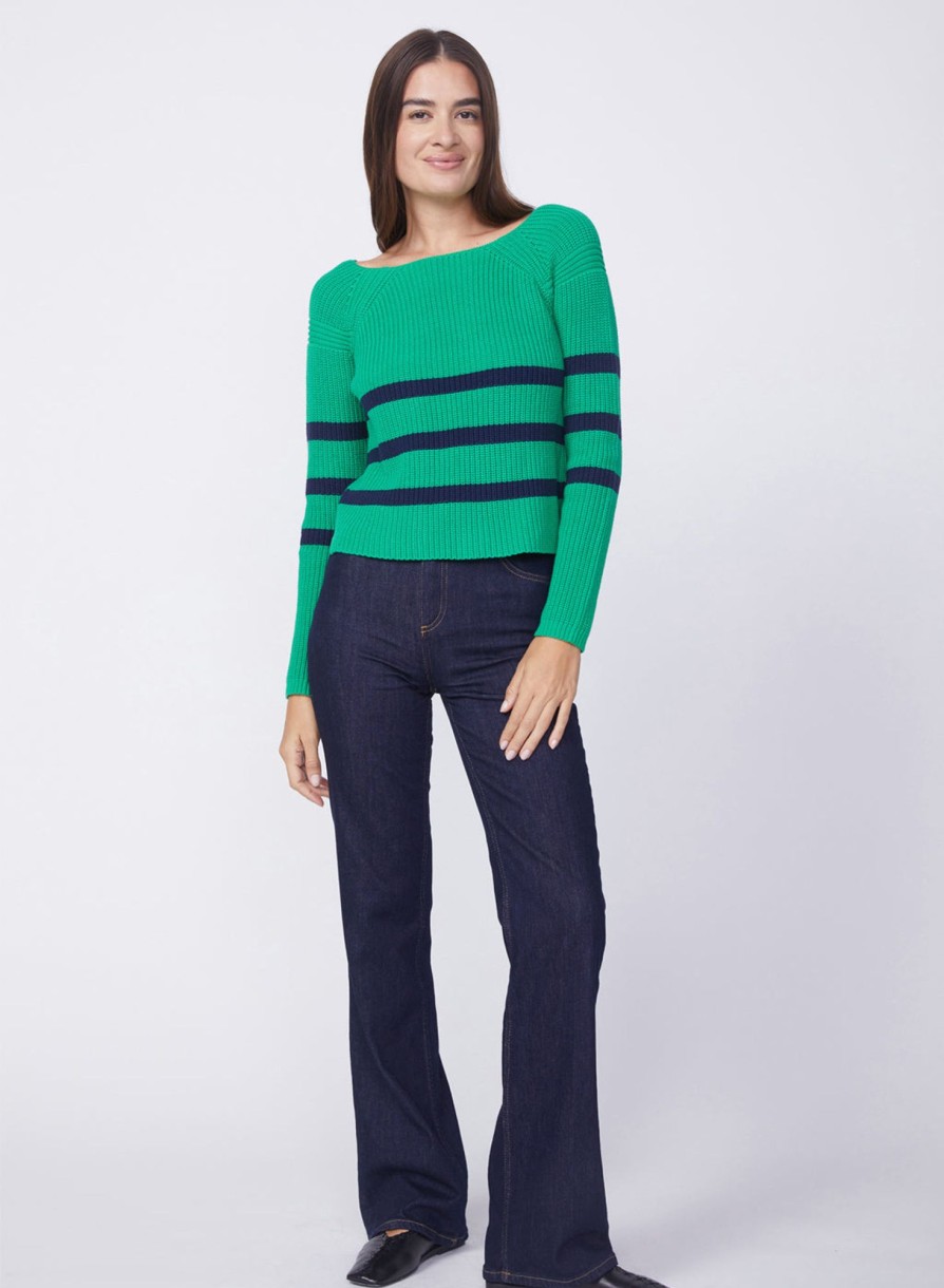 Sweaters | STATESIDE Striped Raglan Pullover Sweater In Irish Crush