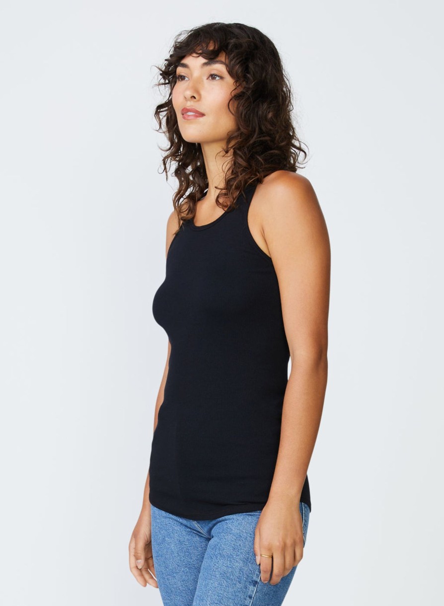 Tops | STATESIDE Stateside 2X1 Rib Racerback Tank Top In Black