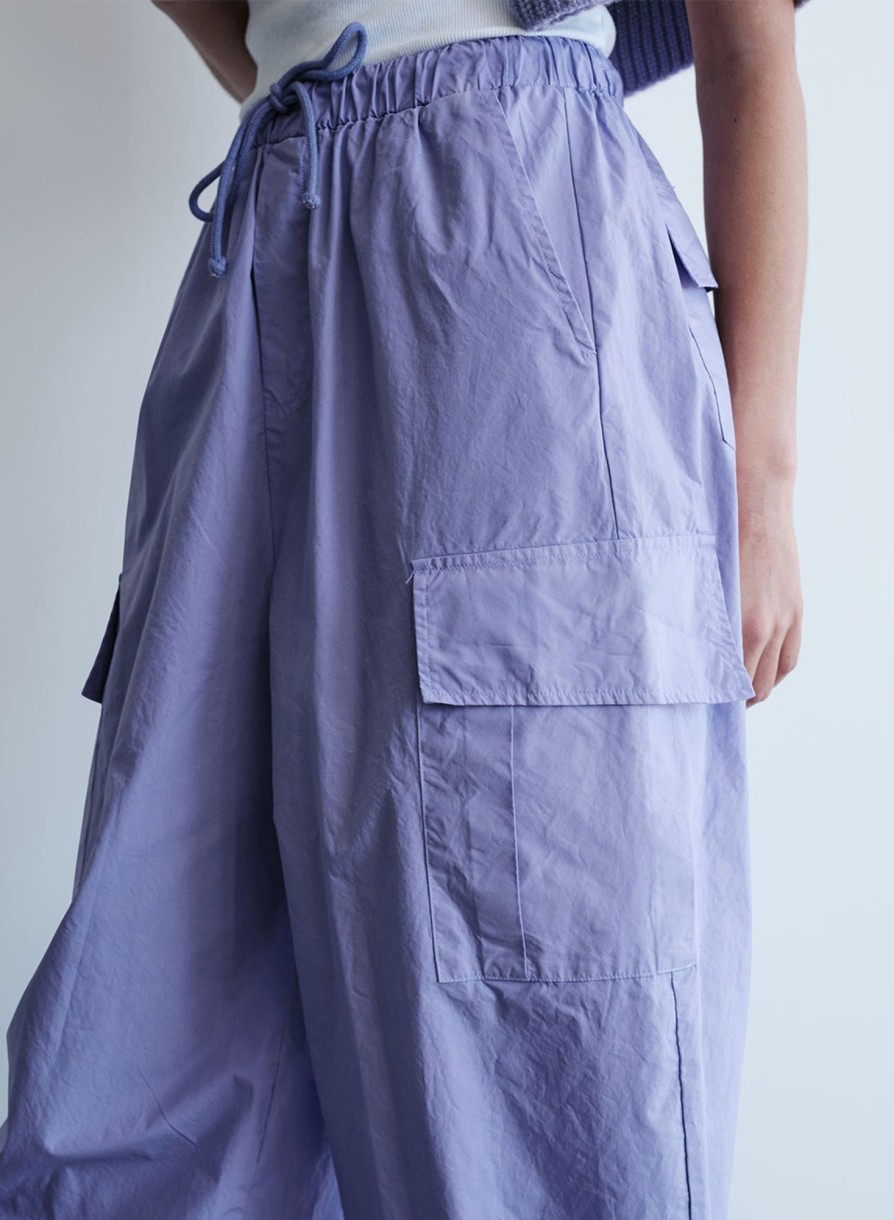 Sale | STATESIDE Structured Poplin Drawstring Cargo Pant In Iris