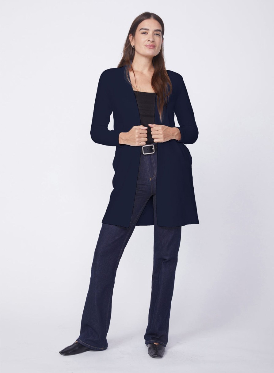 Fabric | STATESIDE Horizontal Rib Duster In New Navy