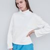 Sale | STATESIDE Cloud Jersey Cowl Neck Cropped Long Sleeve In Paper