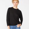 Fabric | STATESIDE Supima Slub Jersey Sweatshirt Tee In Black