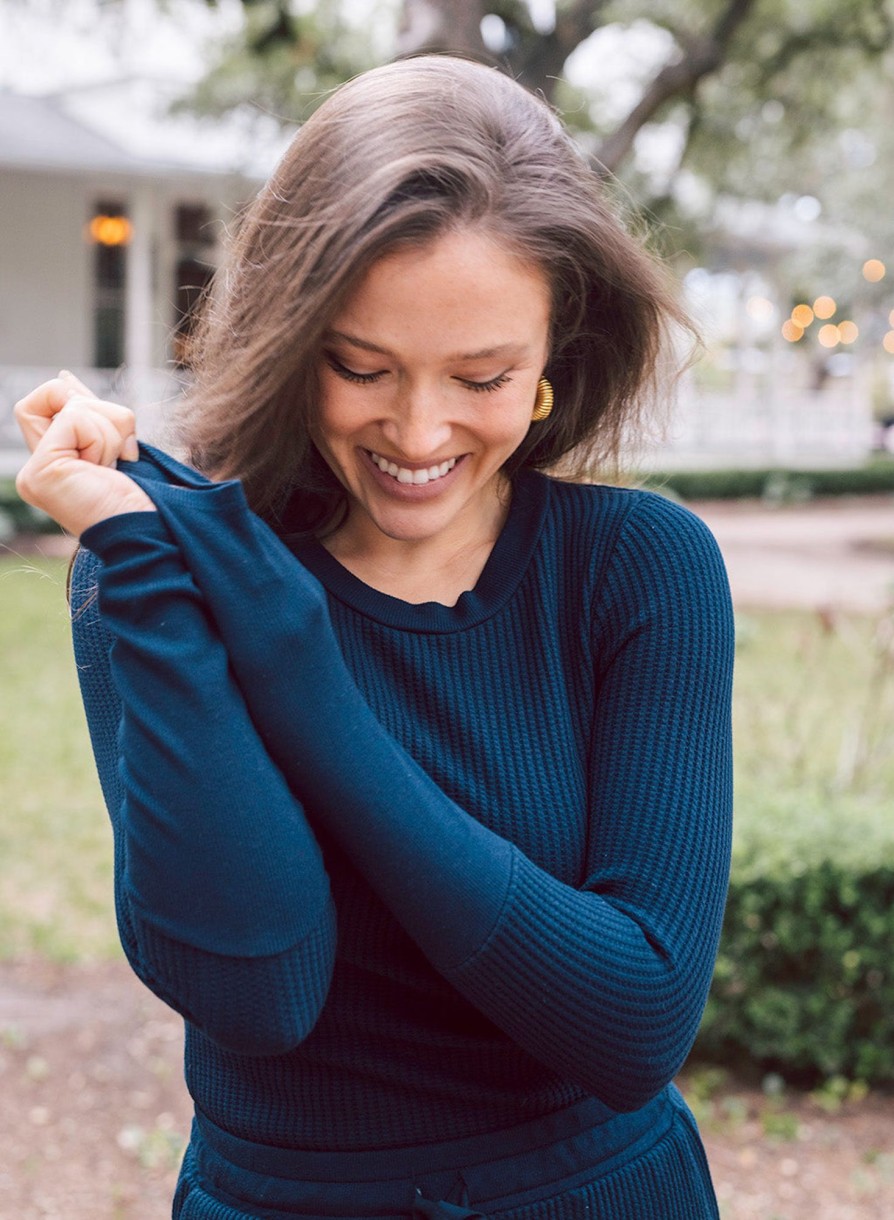 Sets | STATESIDE Luxe Thermal Long Sleeve Scoop Neck In New Navy