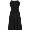 Fabric | STATESIDE Structured Poplin Open Back Midi Dress In Black