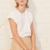 Fabric | STATESIDE Supima Slub Bubble Hem Muscle Top In White