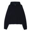 Tops | STATESIDE Sherpa Cropped Side Slit Hoodie In New Navy