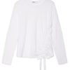 Tops | STATESIDE Supima Slub Asymmetric Tie Long Sleeve In White