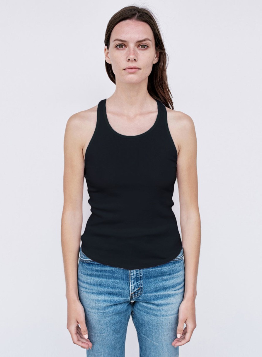 Fabric | STATESIDE Rib Racerback Tank In Black