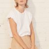 Tops | STATESIDE Supima Slub Bubble Hem Muscle Top In White