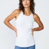 Fabric | STATESIDE Stateside 2X1 Racerback Tank Top In White