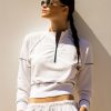 Tops | STATESIDE Softest Fleece Cropped Half-Zip Pullover With Contrast In White