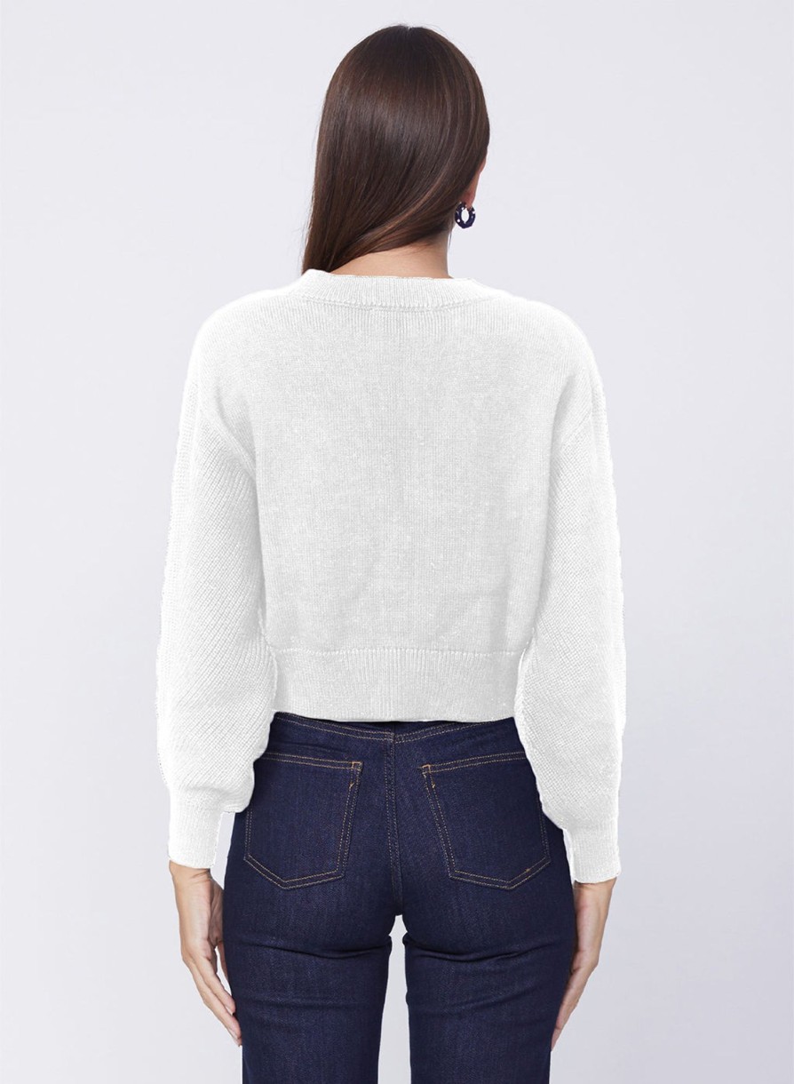 Sweaters | STATESIDE Colorblock Cropped Cardigan Sweater In Irish Crush/White